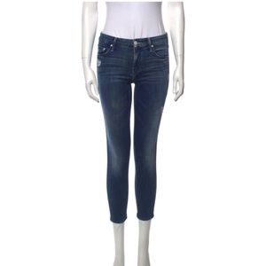 MOTHER The Looker distressed mid-rise skinny leg jeans Size 24